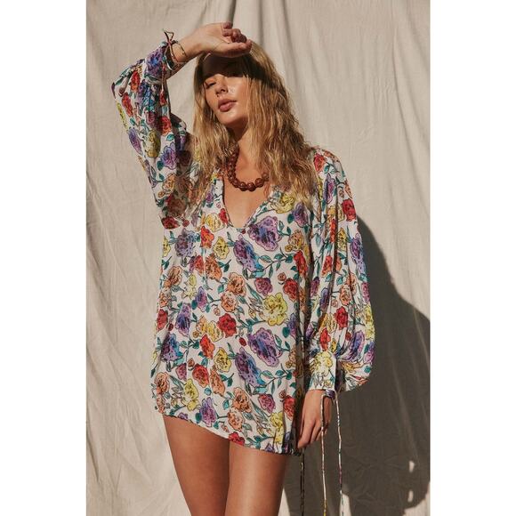 Jen's Pirate Booty Carnivale Tunic Floral Print NEW - Picture 3 of 12